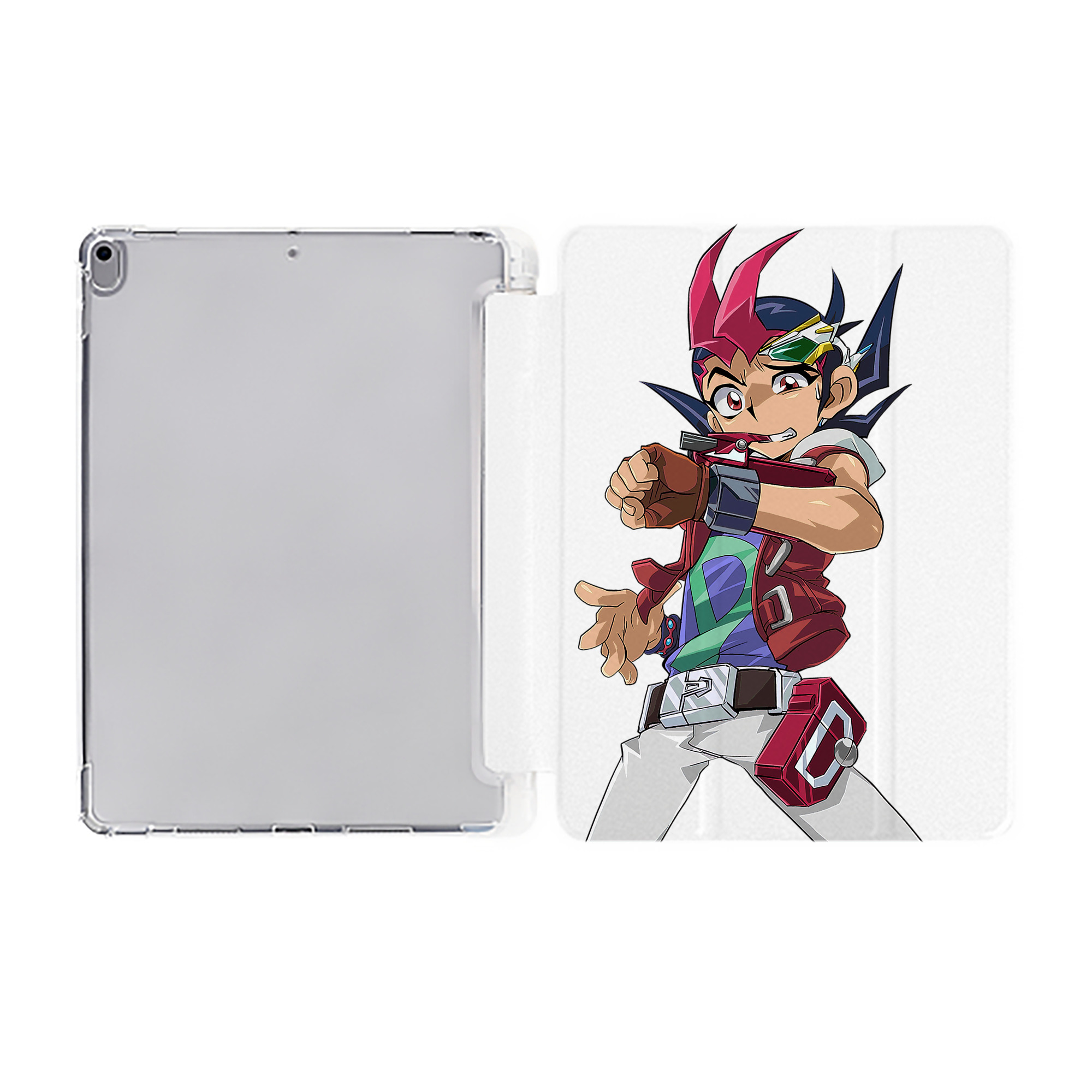 （画像用） 遊☆戯☆王 Yu-Gi-Oh! IPad ケース ペン収納付き 三つ折りスタンド PUレザー×シリコン 対応機種9.5/10.5/10.9インチ